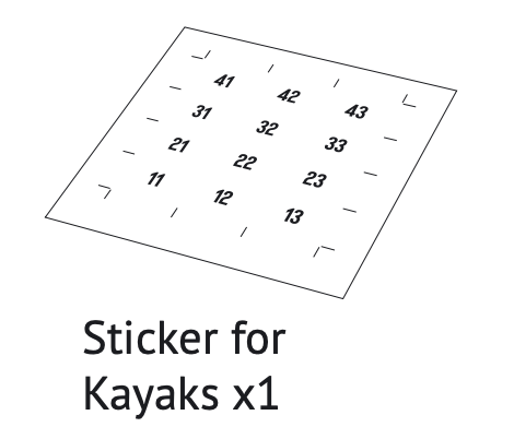 Autocollants de numérotation de kayak *